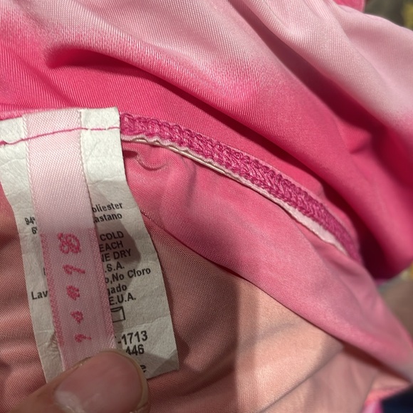 Pink and pastel striped halter top with metal ring detail. - Picture 4 of 5